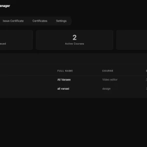 WordPress certificate manager admin dashboard dark mode